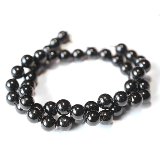 Black Tourmaline  8mm Round - 15-16 Inch