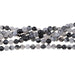 Black Tourmalinated Quartz 6mm Round 15-16 Inch