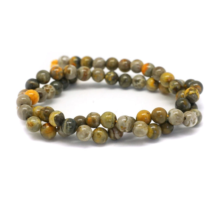 6mm Bumble Bee Jasper   Round - 15-16 Inch