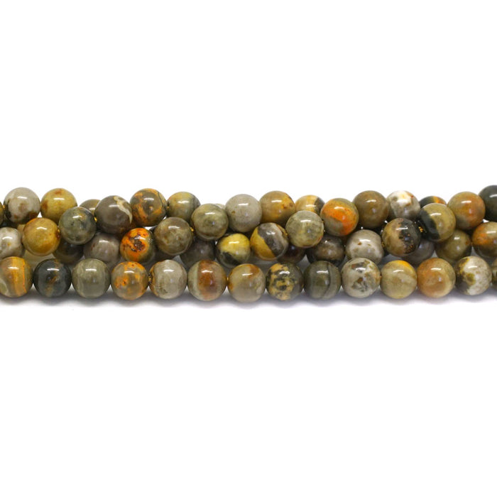 6mm Bumble Bee Jasper   Round - 15-16 Inch