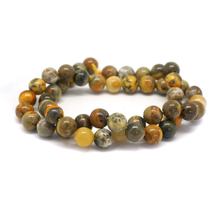 8mm Bumble Bee Jasper   Round - 15-16 Inch