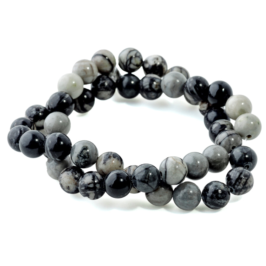 Black Web Jasper 8mm Round - 15-16 Inch — Dakota Stones