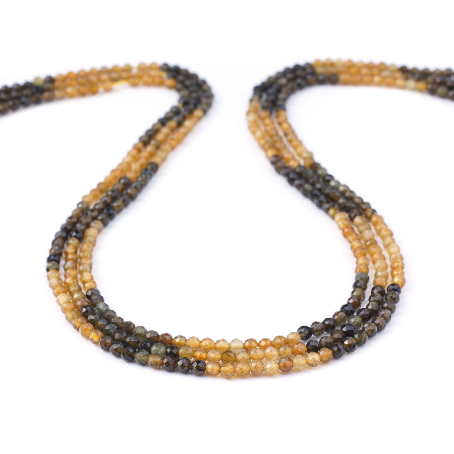 Black and Yellow Banded Tourmaline 3mm Round - 15-16 Inch