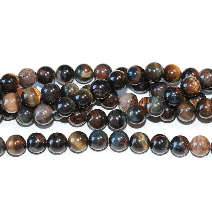 Blue & Yellow Tiger Eye 8mm Round 15-16 Inch