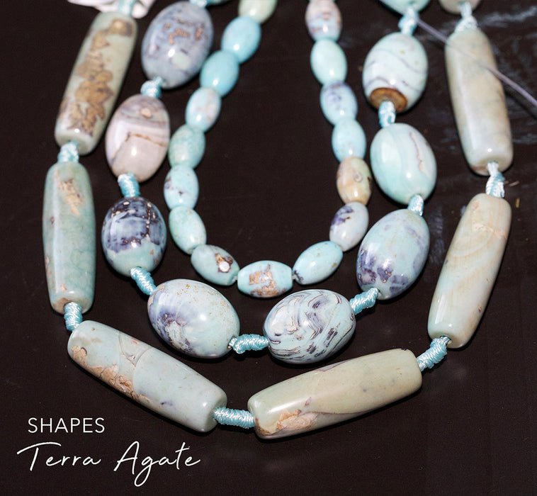 Terra Agate 15x20mm Barrel 15-16 Inch