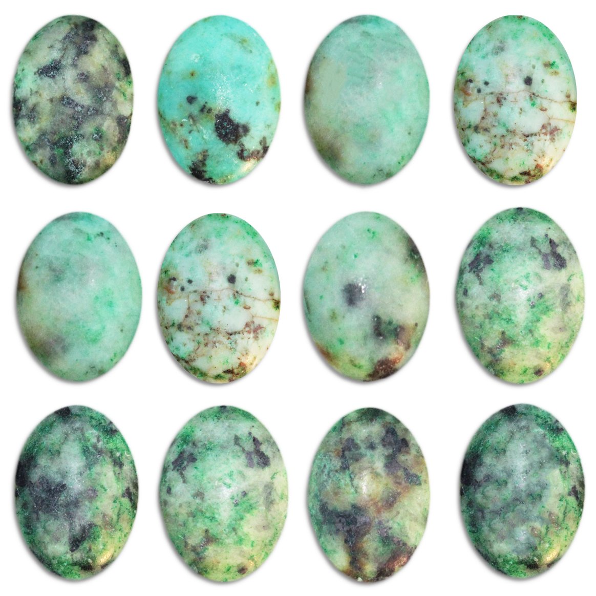 MATTE African Turquoise 14x10mm Oval Cabochon