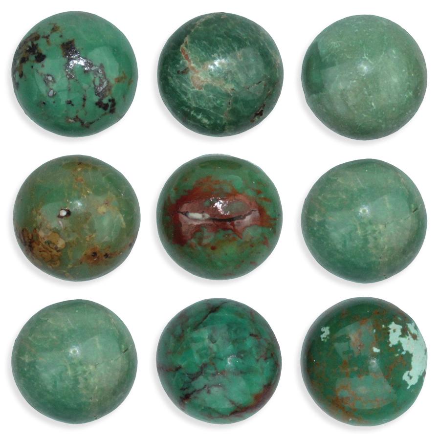 Natural Chinese Turquoise 10mm Coin Cabochon