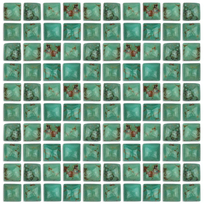 Natural Chinese Turquoise 7mm Square Cabochon