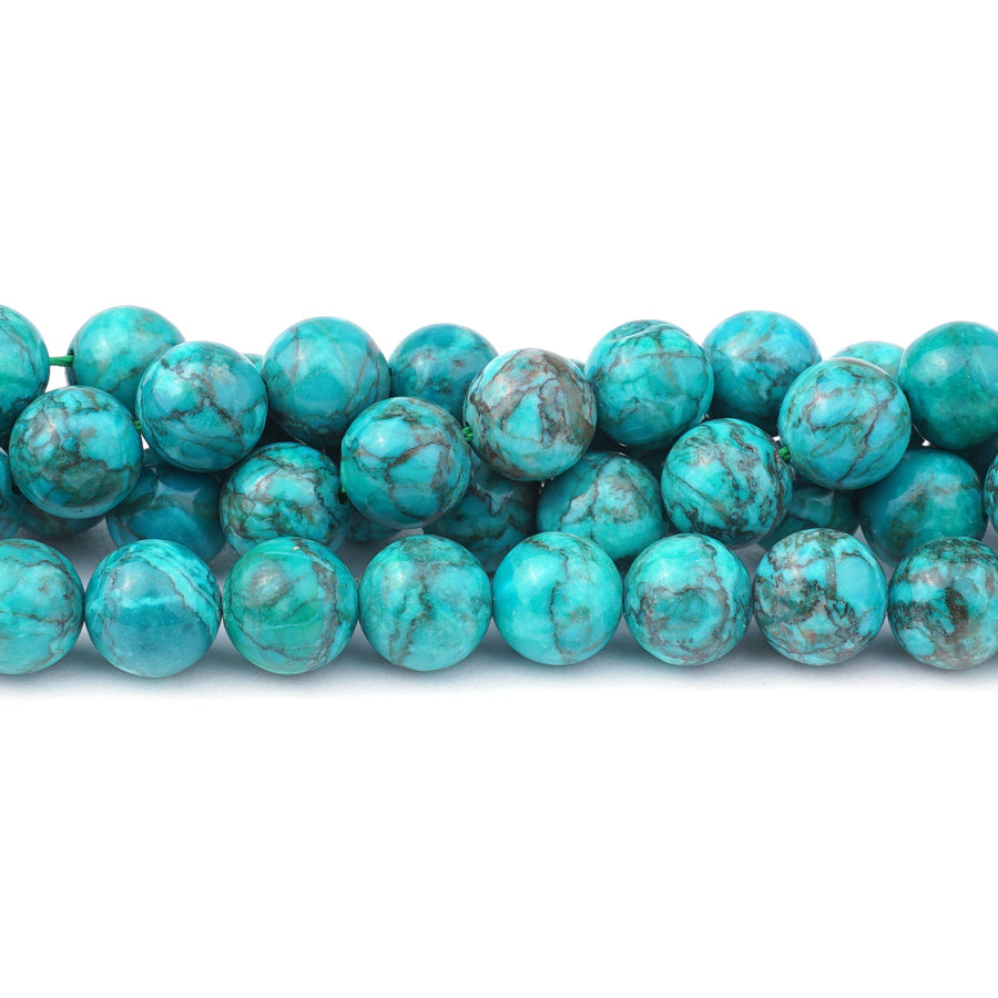 Sky Blue Crazy Lace Calcite 10mm Round Dyed - 15-16 Inch