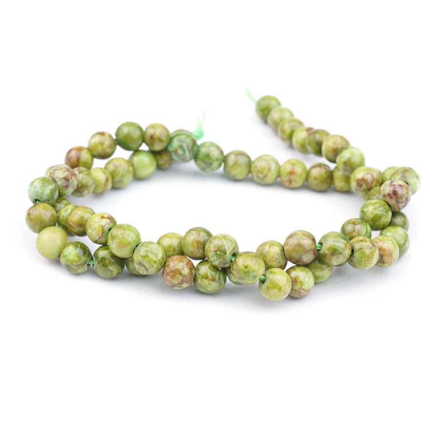 Olive Crazy Lace Calcite 6mm Round - 15-16 Inch