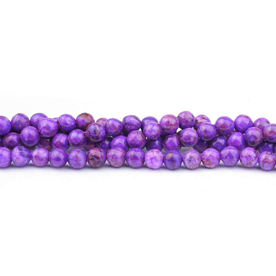 Purple Crazy Lace Calcite 6mm Round - Limited Editions - 15-16 inch