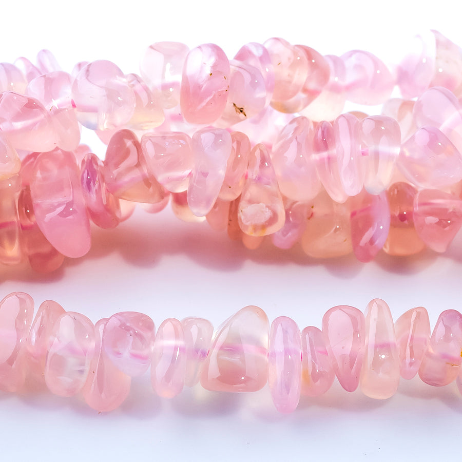 Chalcedony Pink 6-14mm Chips - 15-16 inch