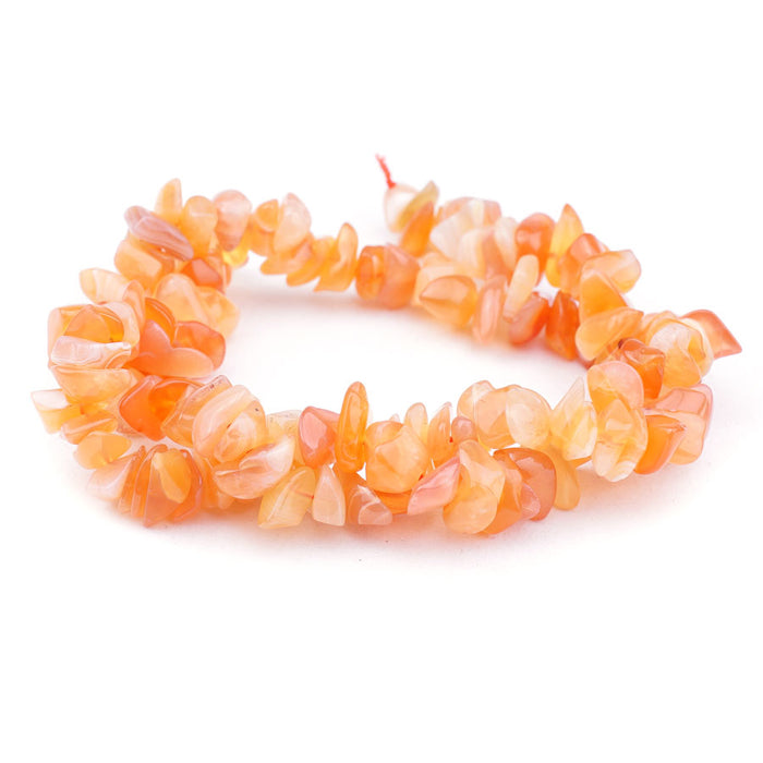 Orange Chalcedony Natural 8-13mm Chips - 15-16 Inch