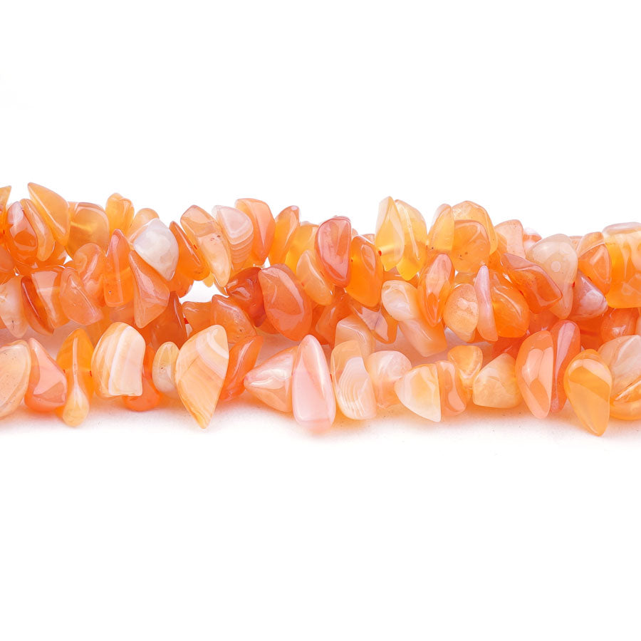 Orange Chalcedony Natural 8-13mm Chips - 15-16 Inch