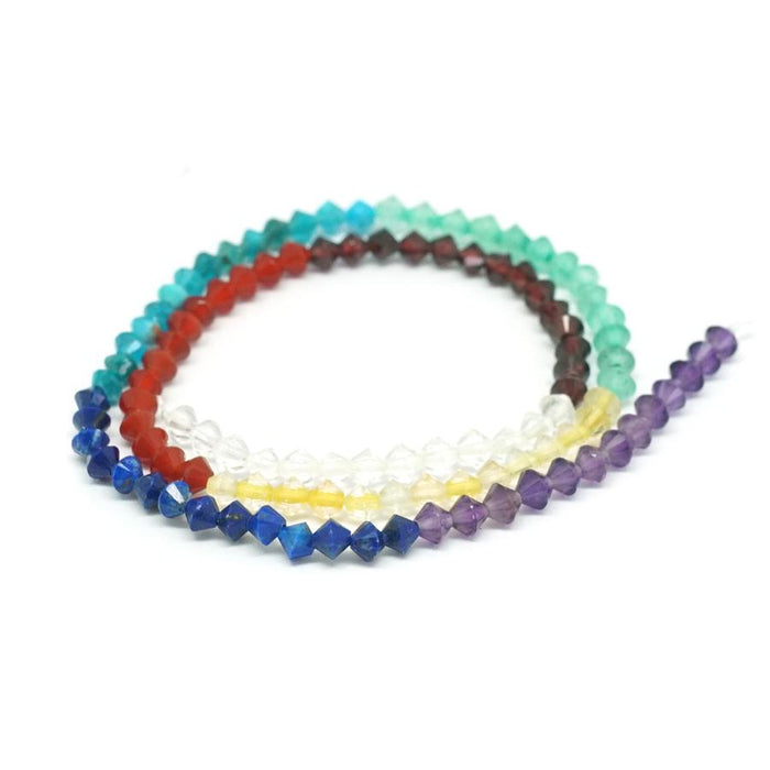 Chakra Faceted 4mm Bicone - 15-16 Inch