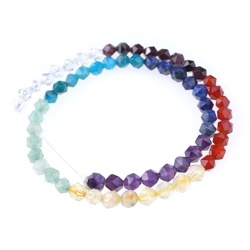 Chakra 6mm Round Star Cut Bead Strand 15-16 Inch