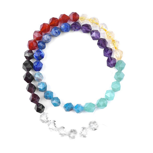 Chakra 8mm Round Star Cut Bead Strand 15-16 Inch