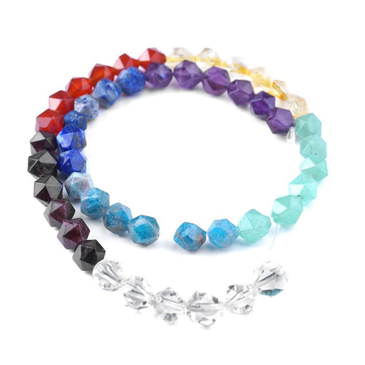 Chakra 8mm Round Star Cut Bead Strand 15-16 Inch