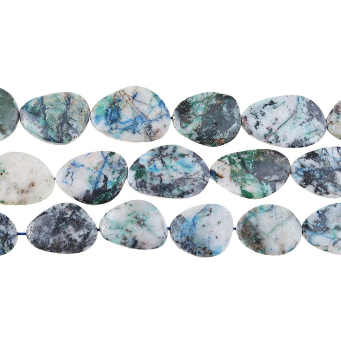 Chrysocolla & Lapis 18x30-28x40mm Irregular Oval 15-16 Inch