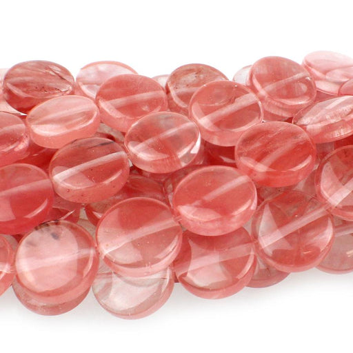 Cherry Quartz 12mm Coin 8-Inch