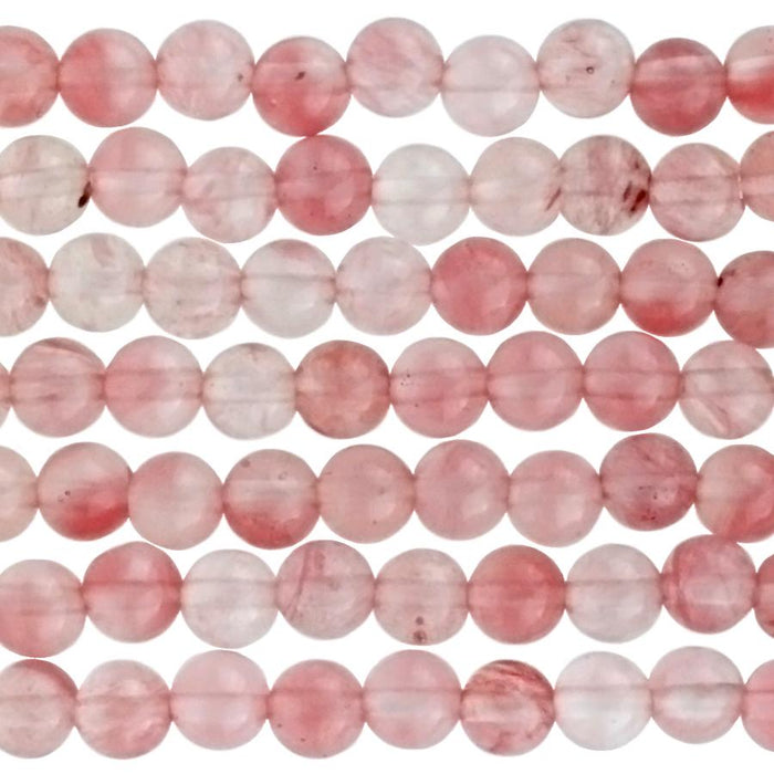 Cherry Quartz 4mm Round 8-Inch