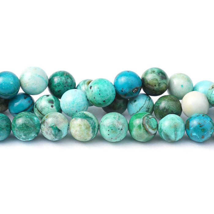 Chrysocolla 8mm Round A Grade 15-16 Inch