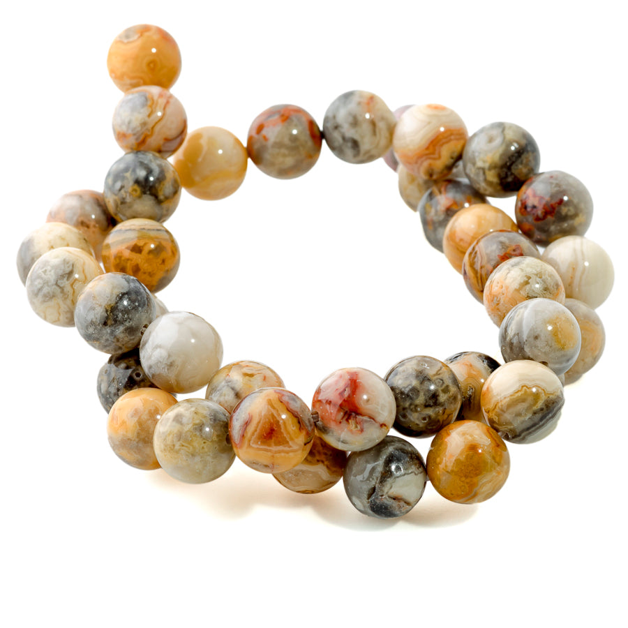Crazy Lace Agate 10mm Round - 15-16 Inch