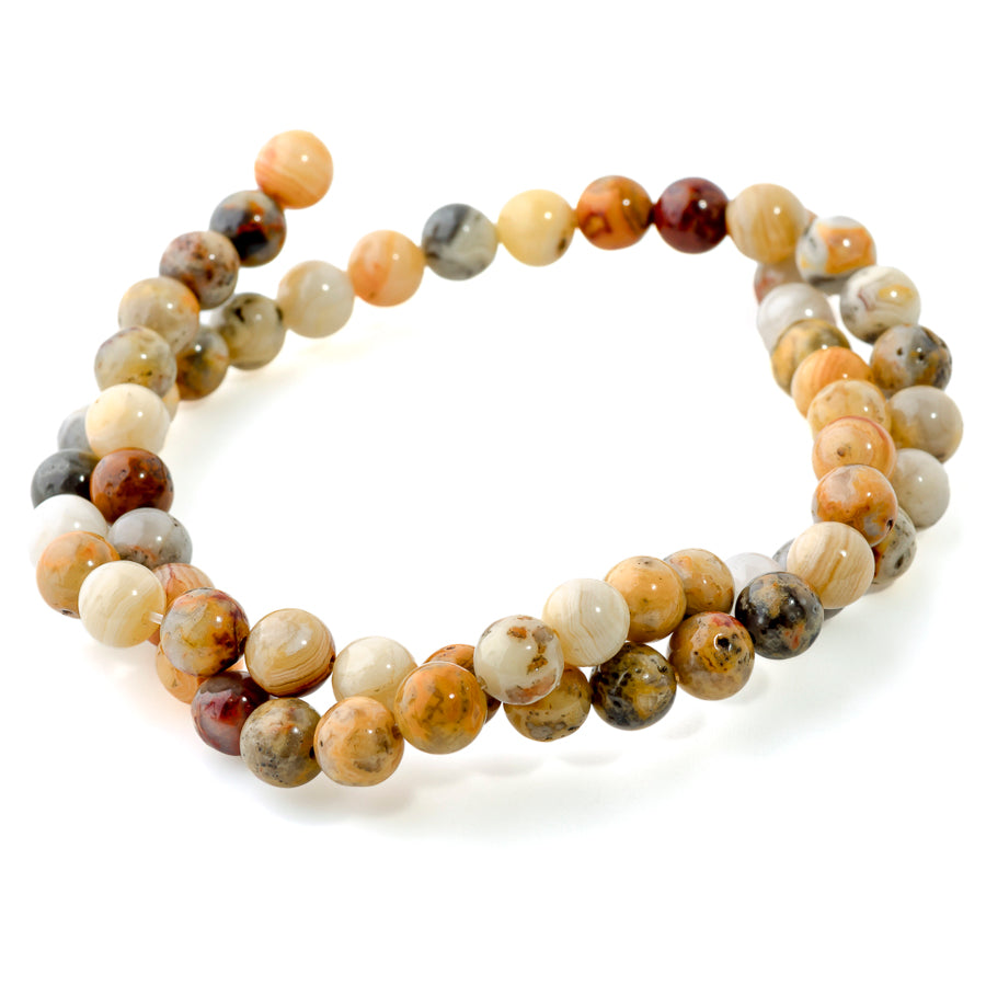 Crazy Lace Agate Beads – 6mm Round, 15–16