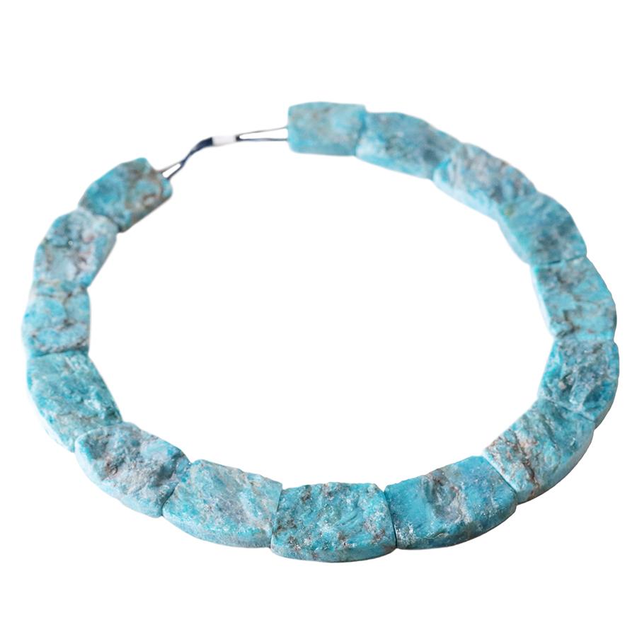 Light Blue Apatite 14x18-20x28mm Double Drilled Rough Tab Collar