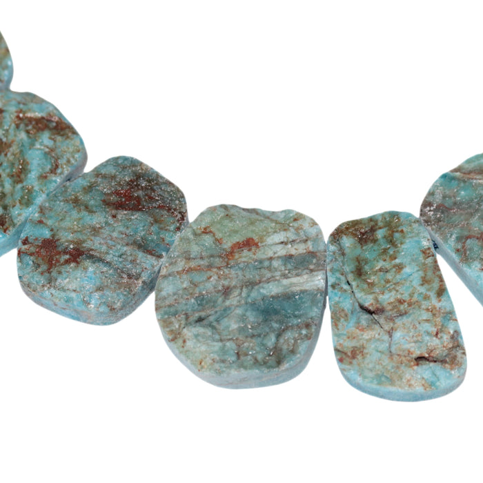 Blue Apatite 18x22-30x36 Irregular Top Drill Oval Collar