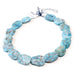 Blue Apatite 20x22-28x34mm Irregular Rough Oval Collar