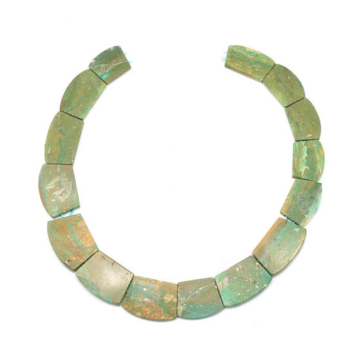 Blue Peru Opal 15x20-18x25mm Double Drill Tab Collar