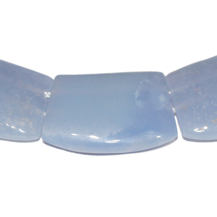 Blue Chalcedony 18x22-20x30mm Double Drill Tab Collar