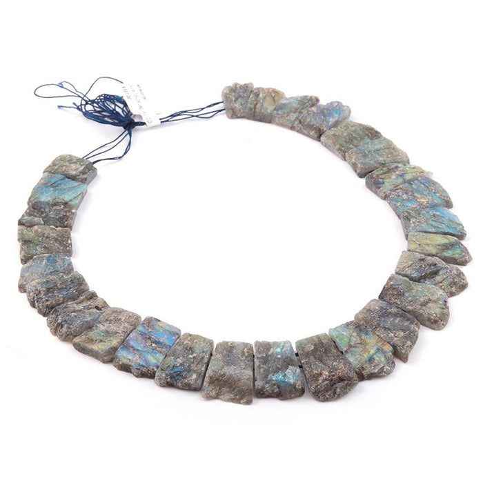 Labradorite 10x16-16x28mm Double Drill Jagged Rough Collar