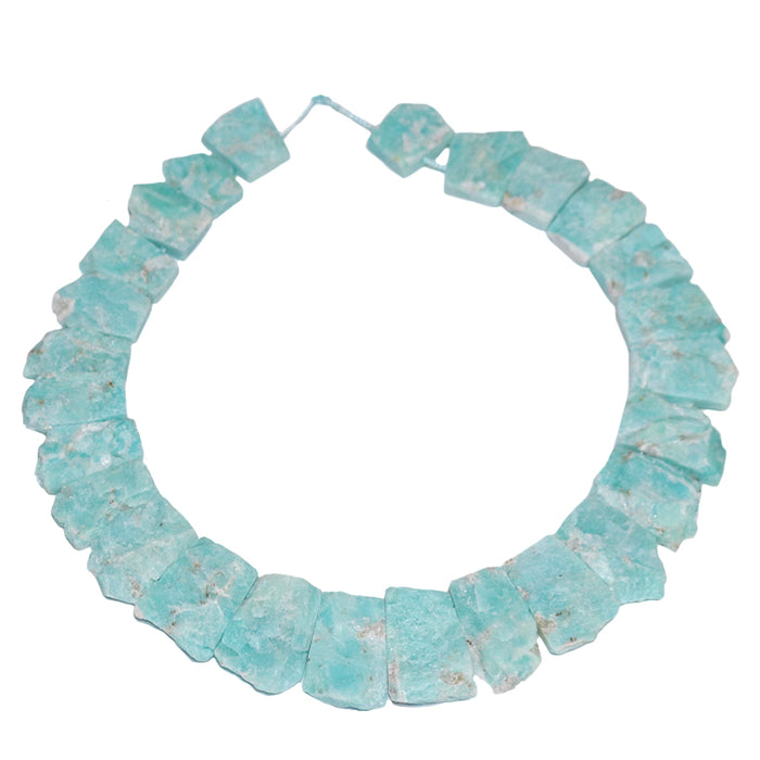 Peruvian Amazonite 12x18-17x30mm Jagged Rough Collar 15-16 Inch