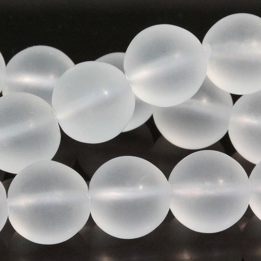 MATTE Crystal Quartz 10mm Round 15-16 Inch