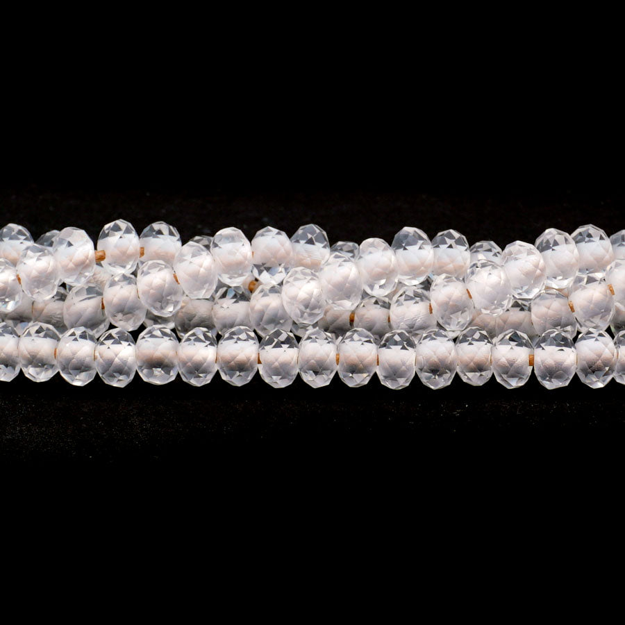 Crystal Quartz Natural 4X6mm Rondelle Faceted - Large Hole Beads