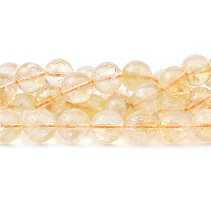 Citrine 10mm Round (Natural) A Grade - 15-16 inch