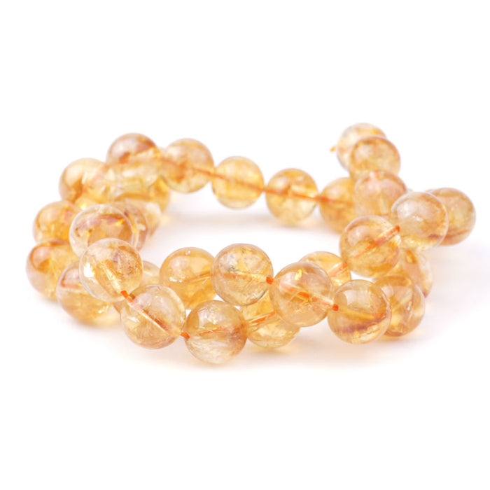 Citrine 10mm Round (Natural) AA Grade - 15-16 inch