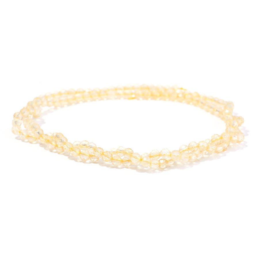 Citrine 3mm Round Faceted - 15-16 Inch
