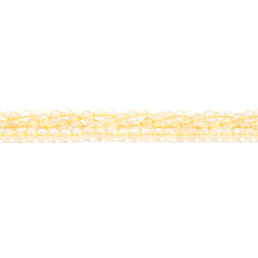 Citrine 3mm Round Faceted - 15-16 Inch