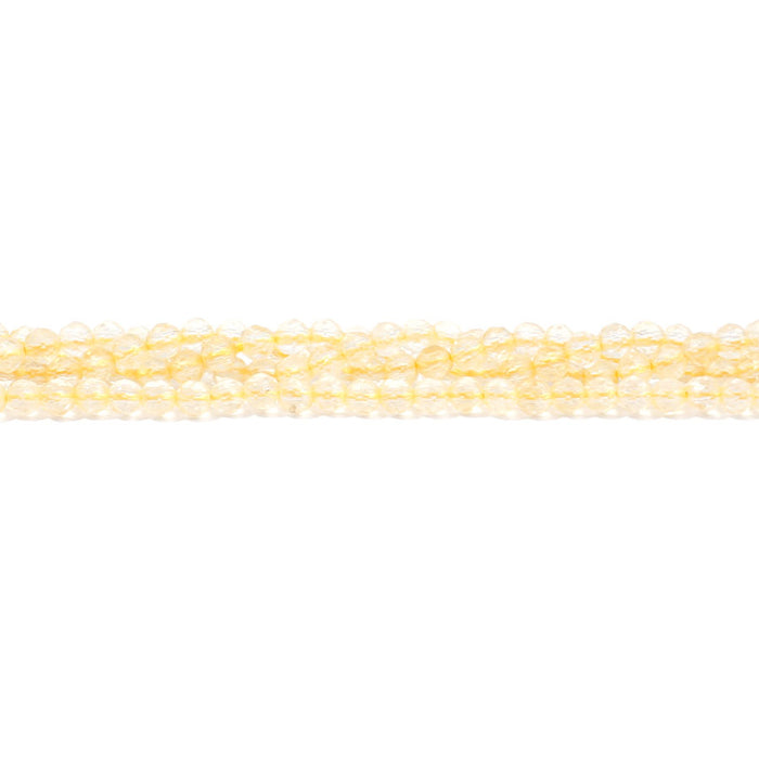 Citrine 3mm Round Faceted - 15-16 Inch