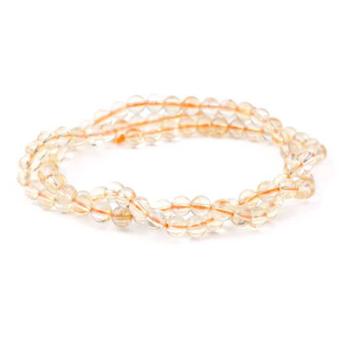 Citrine 4mm Round (Natural) A Grade - 15-16 inch