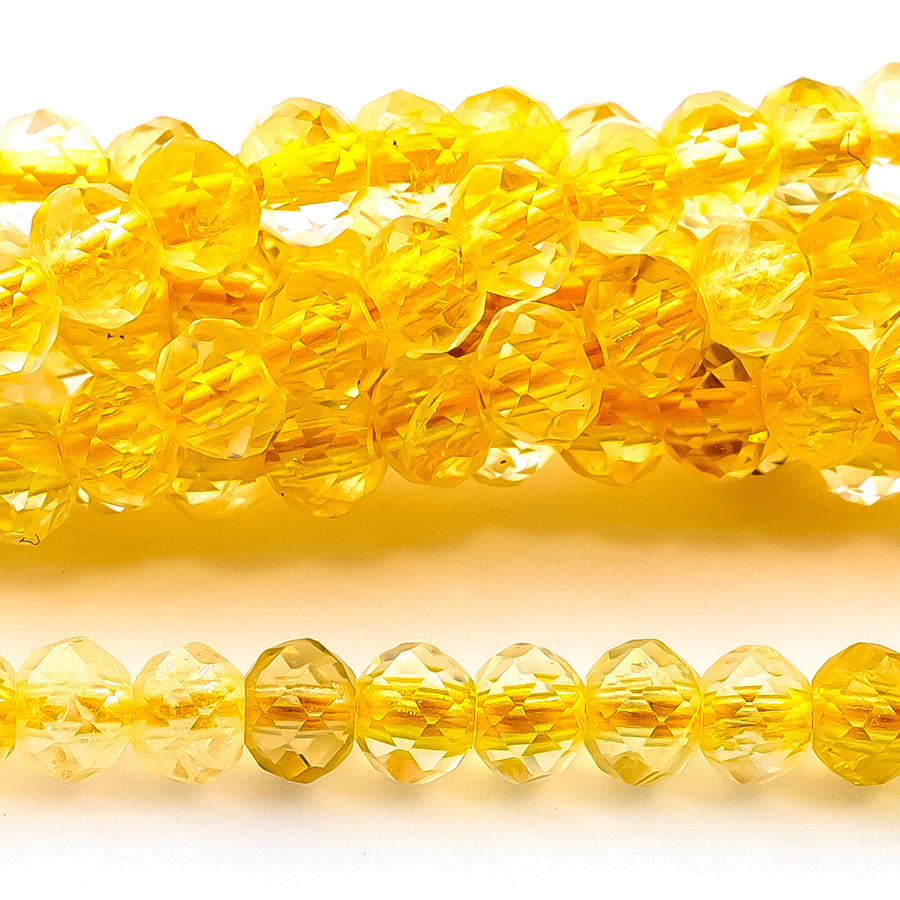 Citrine Banded 4-5mm Micro-Faceted Rondelle - 15-16 inch