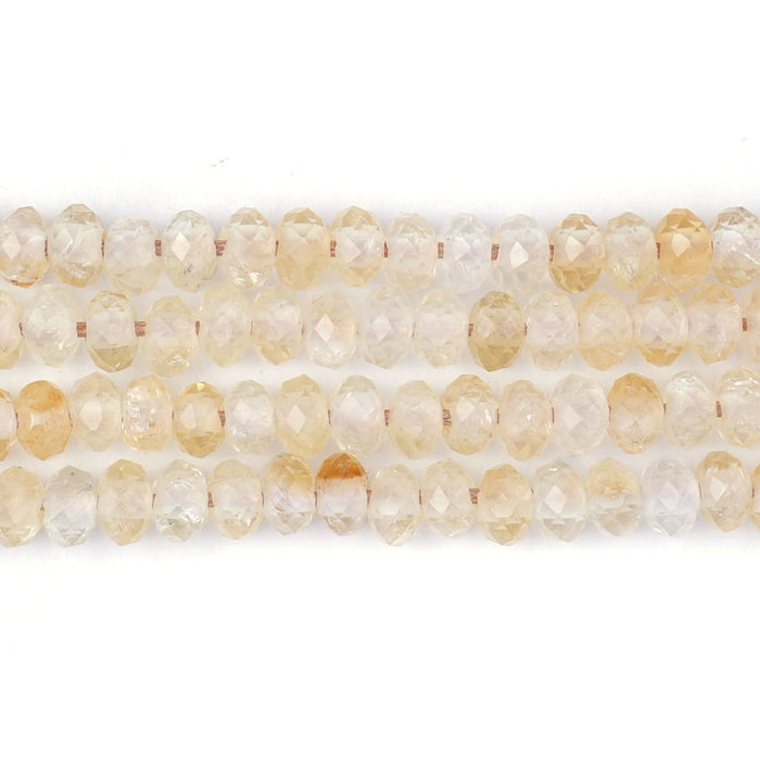 Citrine Natural 4X6mm Rondelle Faceted - Large Hole Beads