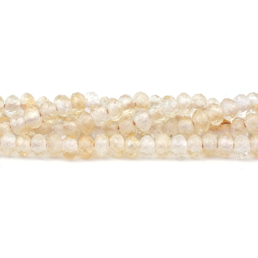 Citrine Natural 4X6mm Rondelle Faceted - Large Hole Beads