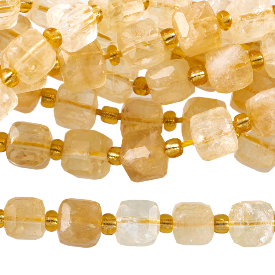 Citrine Natural 6-7mm Table Cut Cube - 15-16 Inch