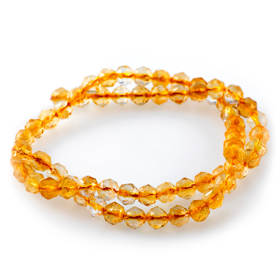 Citrine 6mm Double Heart Faceted - 15-16 Inch