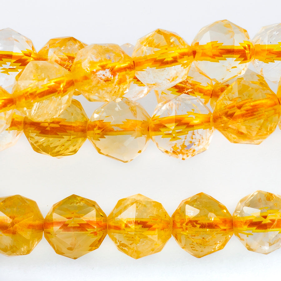 Citrine 6mm Double Heart Faceted - 15-16 Inch