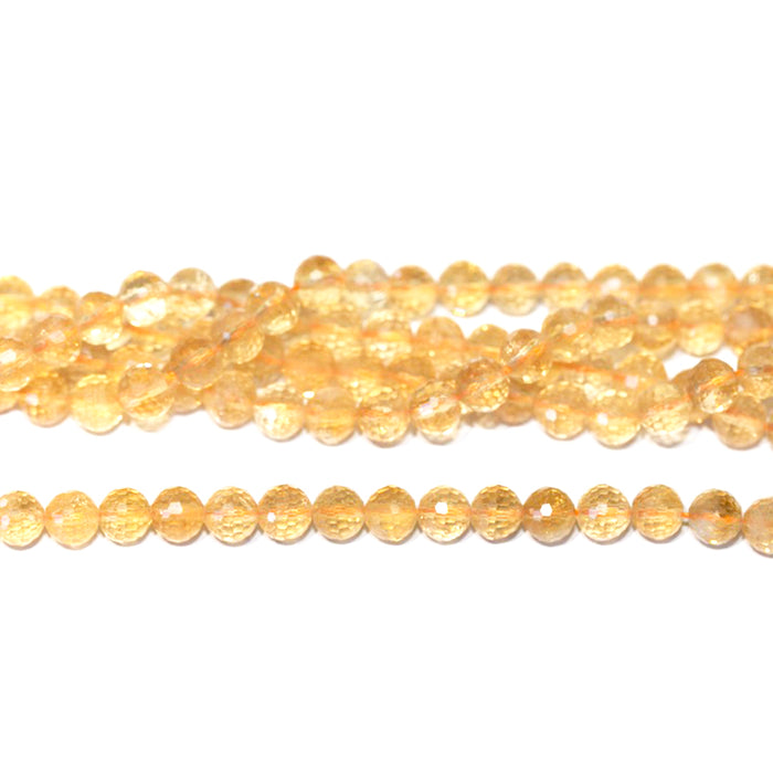 Citrine 6mm Faceted Round - 15-16 Inch